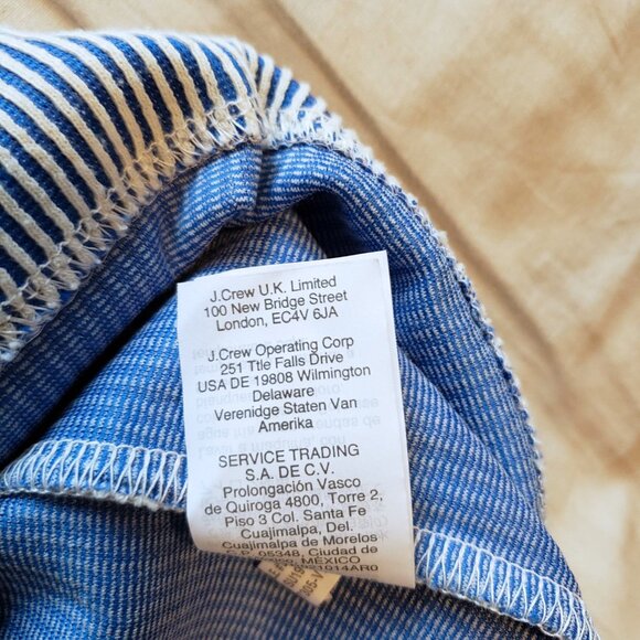 NWOT J. Crew Seersucker Blue Striped Top - Picture 10 of 10